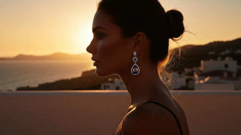 Boucles d'oreilles saphir créoles élégantes